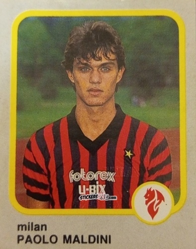 Sticker Paolo Maldini - Calcio Flash 1986 n. 155 - Edizioni Flash