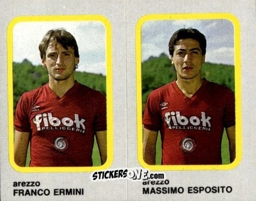 Sticker Franco Ermini / Massimo Esposito - Calcio Flash 1986 n. 314 - Edizioni Flash