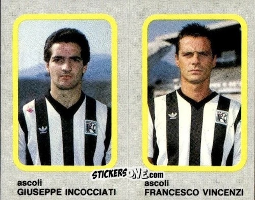 Cromo Giuseppe Incocciati / Francesco Vincenzi - Calcio Flash 1986 n. 323 - Edizioni Flash