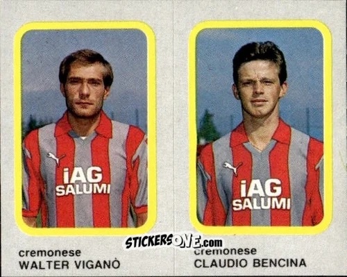 Cromo Walter Viganò / Claudio Bencina - Calcio Flash 1986 n. 377 - Edizioni Flash