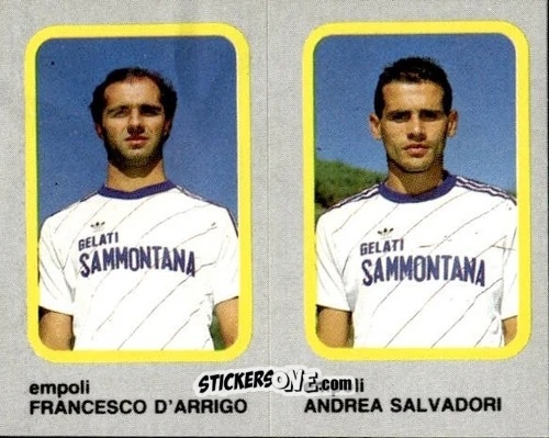 Figurina Francesco D'Arrigo / Andrea Salvadori - Calcio Flash 1986 n. 382 - Edizioni Flash