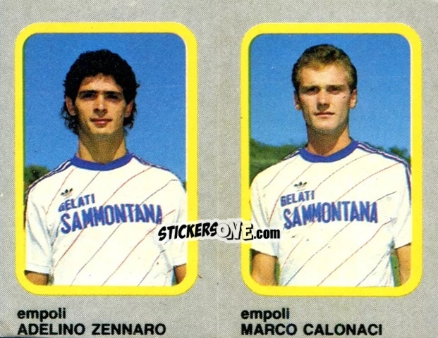 Cromo Adelino Zennaro / Marco Calonaci - Calcio Flash 1986 n. 386 - Edizioni Flash