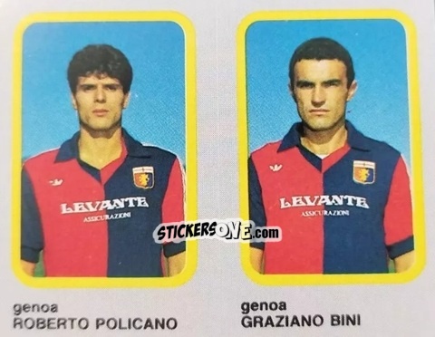 Cromo Roberto Policano / Graziano Bini - Calcio Flash 1986 n. 388 - Edizioni Flash