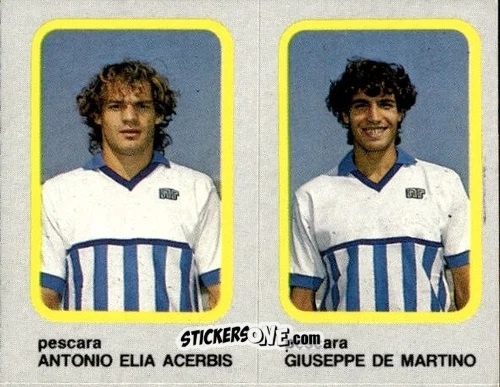Sticker Antonio Elia Acerbis / Giuseppe De Martino - Calcio Flash 1986 n. 434 - Edizioni Flash
