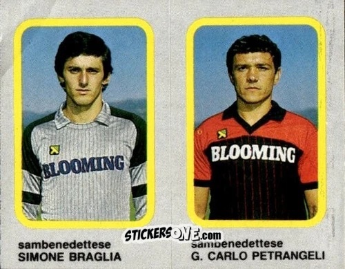 Sticker Simone Braglia / G. Carlo Petrangeli - Calcio Flash 1986 n. 436 - Edizioni Flash