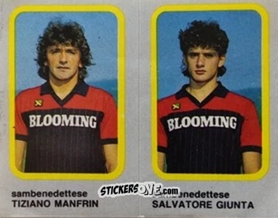 Sticker Tiziano Manfrin / Salvatore Giunta - Calcio Flash 1986 n. 441 - Edizioni Flash