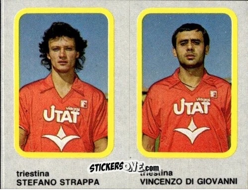 Sticker Stefano Strappa / Vincenzo Di Giovanni - Calcio Flash 1986 n. 447 - Edizioni Flash