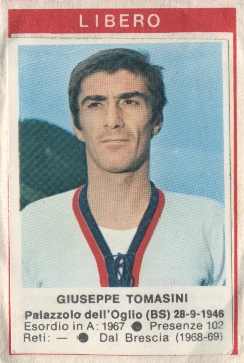 Cromo Giuseppe Tomasini - Calciatori 1972-1973 n. 39 - Edis