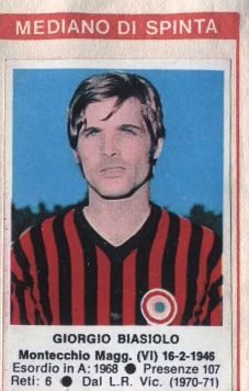 Sticker Giorgio Biasiolo - Calciatori 1972-1973 n. 136 - Edis