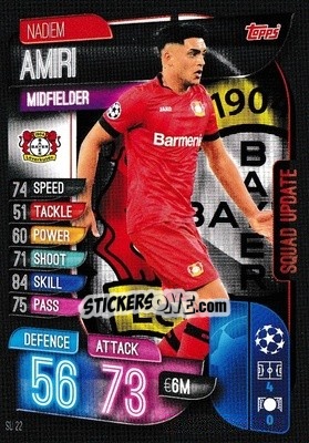 Figurina Nadiem Amiri - UEFA Champions League 2019-2020. Match Attax Extra. UK Edition n. SU22 - Topps