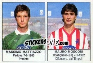 Cromo Massimo Mattiazzo / Mauro Mosconi - Calciatori 1985-1986 n. 358 - Edis