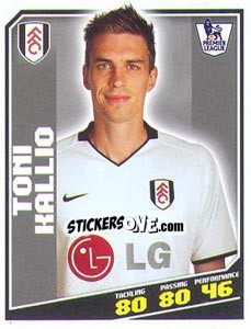 Figurina Toni Kallio - Premier League Inglese 2008-2009 n. 135 - Topps