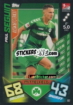 Cromo Paul Seguin - German Fussball Bundesliga 2019-2020. Match Attax Extra n. 682 - Topps