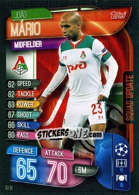 Cromo João Mário - Uefa Champions League 2019-2020. Match Attax Extra. Italy n. SU36 - Topps
