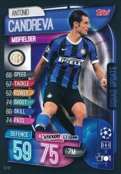 Figurina Antonio Candreva - Uefa Champions League 2019-2020. Match Attax Extra. Italy n. SU59 - Topps