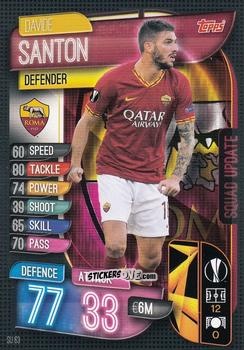 Sticker Davide Santon - Uefa Champions League 2019-2020. Match Attax Extra. Italy n. SU63 - Topps