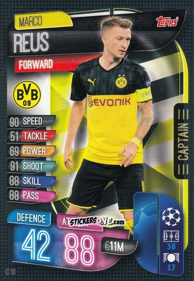 Sticker Marco Reus - Uefa Champions League 2019-2020. Match Attax Extra. Italy n. C10 - Topps