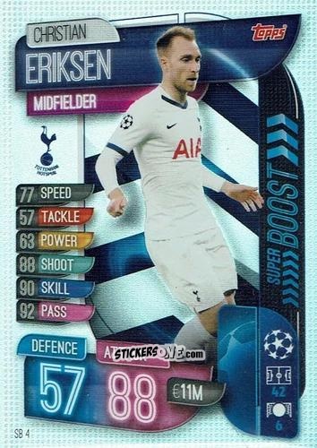Figurina Christian Eriksen - Uefa Champions League 2019-2020. Match Attax Extra. Italy n. SB4 - Topps