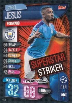 Figurina Gabriel Jesus - Uefa Champions League 2019-2020. Match Attax Extra. Italy n. SS1 - Topps
