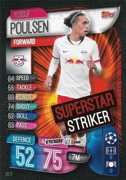 Figurina Yussuf Poulsen - Uefa Champions League 2019-2020. Match Attax Extra. Italy n. SS11 - Topps