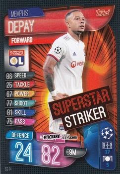 Figurina Memphis Depay - Uefa Champions League 2019-2020. Match Attax Extra. Italy n. SS14 - Topps