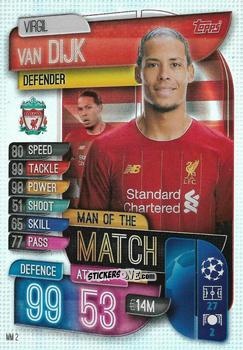 Figurina Virgil van Dijk - Uefa Champions League 2019-2020. Match Attax Extra. Italy n. MM2 - Topps