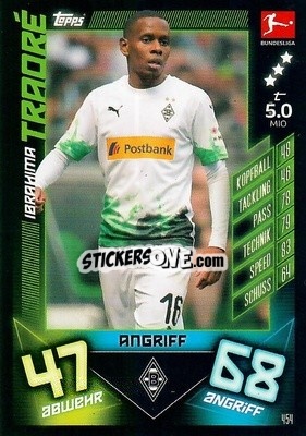 Cromo Ibrahima Traoré - German Fussball Bundesliga 2019-2020. Match Attax Action n. 454 - Topps