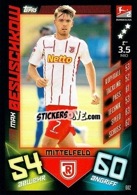 Cromo Max Besuschkow - German Fussball Bundesliga 2019-2020. Match Attax Action n. 602 - Topps