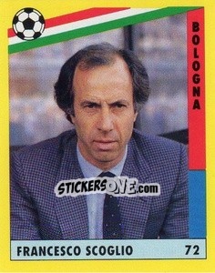 Figurina Francesco Scoglio - Il Grande Calcio 1991 n. 72 - Vallardi