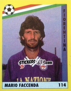 Cromo Mario Faccenda - Il Grande Calcio 1991 n. 114 - Vallardi
