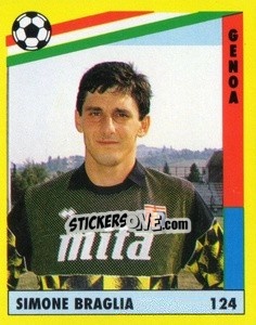 Sticker Simone Braglia - Il Grande Calcio 1991 n. 124 - Vallardi