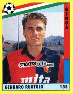 Figurina Gennaro Ruotolo - Il Grande Calcio 1991 n. 135 - Vallardi