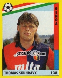 Cromo Tomáš Skuhravý - Il Grande Calcio 1991 n. 138 - Vallardi