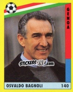 Cromo Osvaldo Bagnoli - Il Grande Calcio 1991 n. 140 - Vallardi