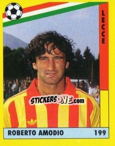 Figurina Roberto Amodio - Il Grande Calcio 1991 n. 199 - Vallardi