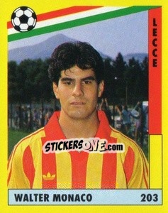 Figurina Walter Monaco - Il Grande Calcio 1991 n. 203 - Vallardi