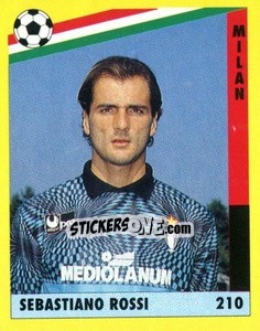 Cromo Sebastiano Rossi - Il Grande Calcio 1991 n. 210 - Vallardi
