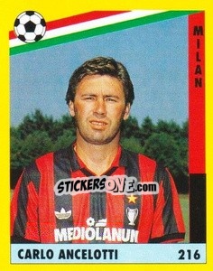 Cromo Carlo Ancelotti - Il Grande Calcio 1991 n. 216 - Vallardi