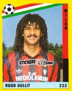 Cromo Ruud Gullit - Il Grande Calcio 1991 n. 223 - Vallardi