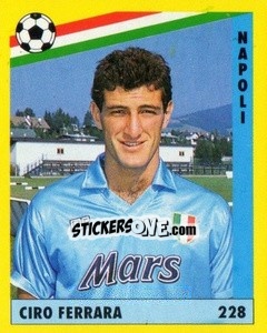 Figurina Ciro Ferrara - Il Grande Calcio 1991 n. 228 - Vallardi