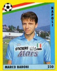 Figurina Marco Baroni - Il Grande Calcio 1991 n. 230 - Vallardi