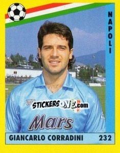 Figurina Giancarlo Corradini - Il Grande Calcio 1991 n. 232 - Vallardi