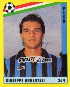 Cromo Giuseppe Argentesi - Il Grande Calcio 1991 n. 264 - Vallardi