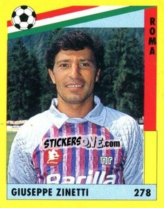 Sticker Giuseppe Zinetti - Il Grande Calcio 1991 n. 278 - Vallardi