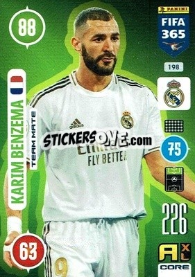 Figurina Karim Benzema - FIFA 365: 2020-2021. Adrenalyn XL n. 198 - Panini