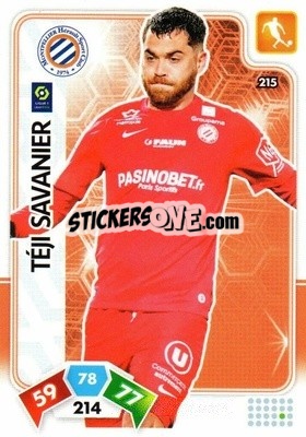 Cromo Téji Savanier - Foot 2020-2021. Adrenalyn Xl n. 215 - Panini