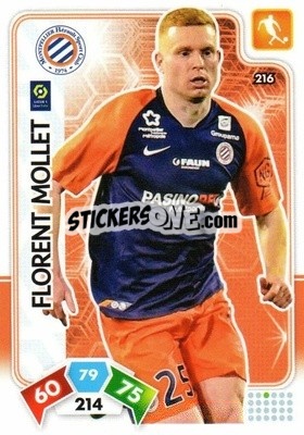 Cromo Florent Mollet - Foot 2020-2021. Adrenalyn Xl n. 216 - Panini