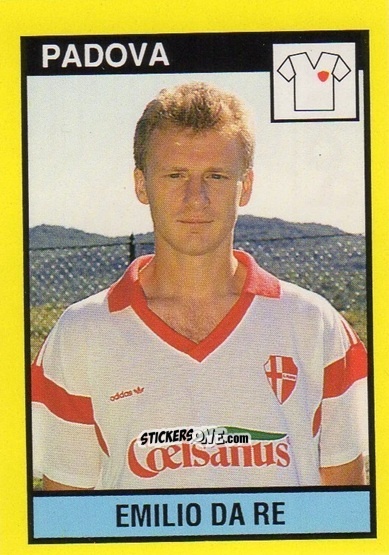 Sticker Emilio Da Re - Il Grande Calcio 1988-1989 n. 490 - Vallardi