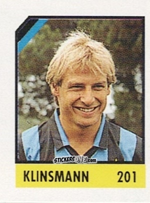 Figurina Klinsmann - Micro Calcio Campionato 1990-1991 n. 201 - Vallardi