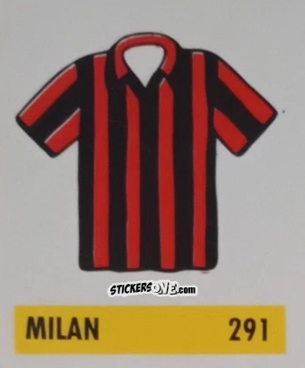 Sticker Maglia Milan - Micro Calcio Campionato 1990-1991 n. 291 - Vallardi